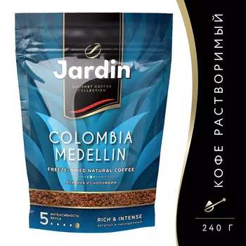 Кофе растворимый Jardin Colombia Medellin сублимированный 240г пак