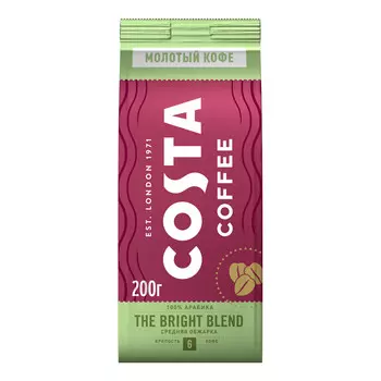 Кофе молотый Costa Coffee Bright blend 200г