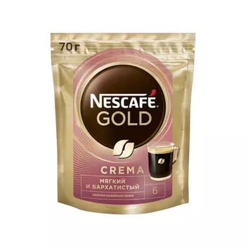 Кофе Nescafe Gold Crema растворимый 70г пак