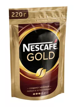 Кофе Nescafe Gold растворимый 220г пак