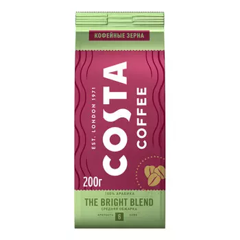 Кофе зерновой Costa Coffee Bright blend 200г