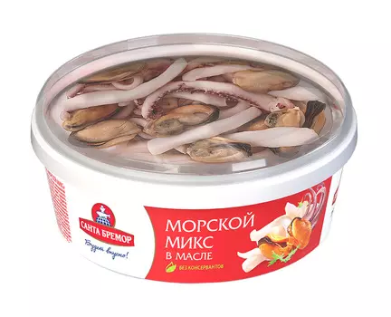 Коктейль из морепродуктов в масле Морской микс Санта Бремор 300г