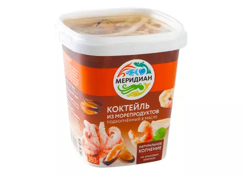 Коктейль из морепродуктов в масле подкопч Меридиан 380г