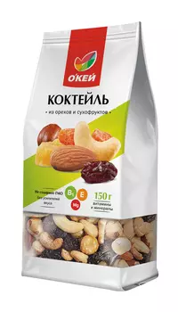 Коктейль из орехов и сухофруктов ОКЕЙ 150г