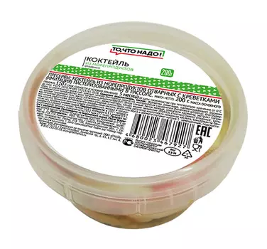 Коктейль ТЧН! из морепродуктов креветками (имит) пастериз в рассоле 200г