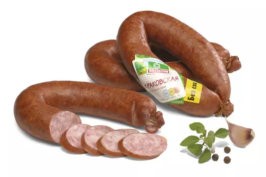 Колбаса п/к Велком Краковская н/о в/у 450г