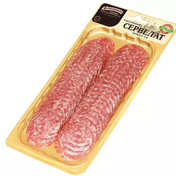 Колбаса с/к Сервелат Классический нарезка 100г Новая столица