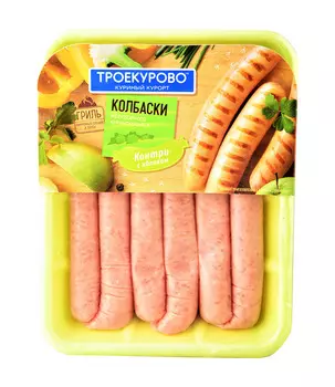 Колбаски куриные для гриля Кантри с яблоком Троекурово 500г