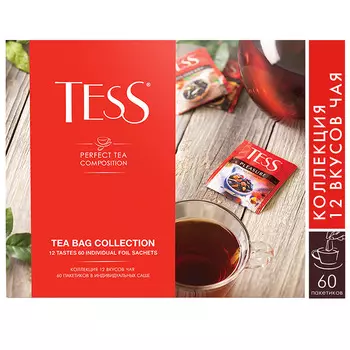Коллекция чая и чайных напитков TESS в пак д/разовой заварки 12 видов