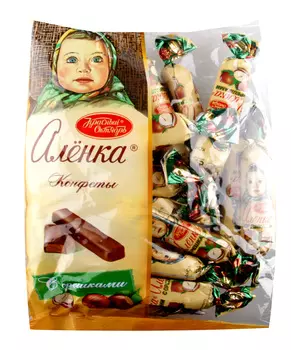 Конфеты Аленка с орешками 250г Красный Октябрь
