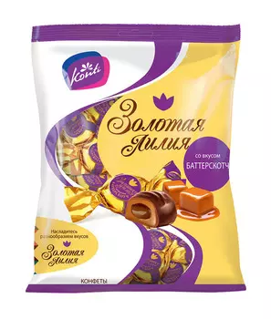 Конфеты Золотая Лилия со вкусом Баттерскотч 200г Konti