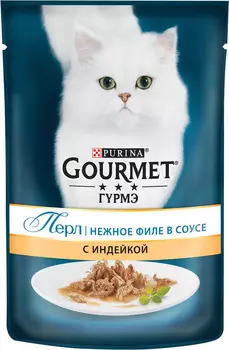 Влажный корм Gourmet Перл Нежное филе для кошек, с курицей в соусе, Пауч, 85 г