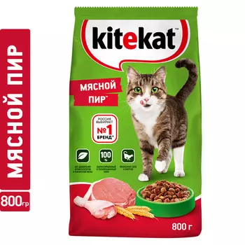Корм д/кошек Kitekat мясной пир 800г