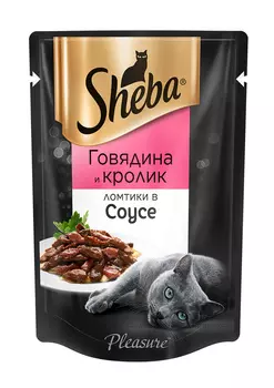 Корм д/кошек Sheba Pleasure говядина/кролик 85г