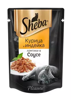 Корм д/кошек Sheba Pleasure курица/индейка 85г