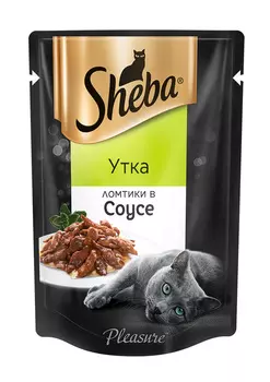 Корм д/кошек Sheba Pleasure лом. в соусе Утка 85г