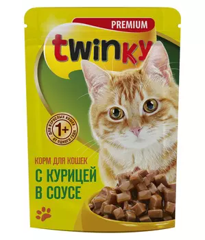 Корм д/кошек TWINKY / ТЧН! с курицей в соусе 100г