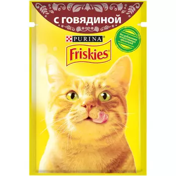 Корм д/взрослых кошек Friskies с говядиной в подливе 85г
