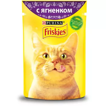 Корм д/взрослых кошек Friskies с ягненком в подливе 85г