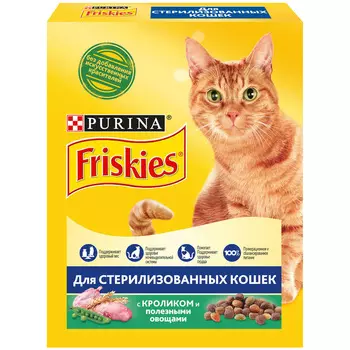 Корм Friskies д/стерилизованных кошек кролик и овощи 300г