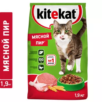 Корм сухой Китекат Мясной пир 1,9кг