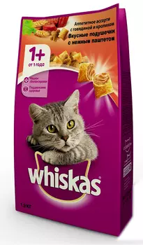 Корм Whiskas д/кошек говядина кролик 1,9кг