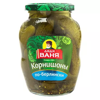 Корнишоны Дядя Ваня По Берлински маринованные 350г ст/б