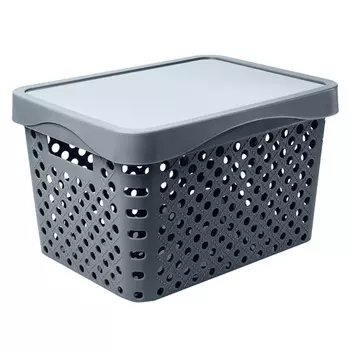 Корзина д/хранения с крышкой 17л 36,5x27,5x22см