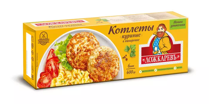 Котлеты Ложкаревъ куриные в панировке 400г