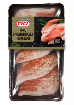 Крабовое мясо охлажденное Мясо клешней краба Vici 180г