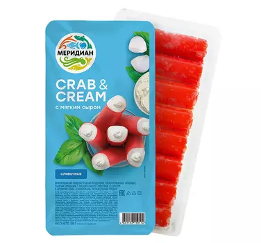 Крабовые палочки Crab&amp;Cream сливочные Меридиан 200г