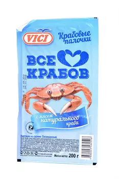 Крабовые палочки с мясом натурального краба Vici 200г