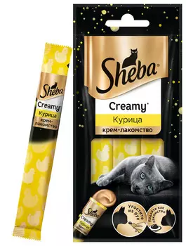 Крем-лакомство для кошек SHEBA с курицей 3х12г