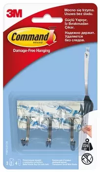 Крючок легкоудаляемый д/столовых приборов 3шт.арт.17067