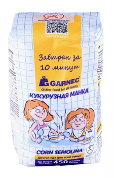 Крупка кукурузная Garnec Кукурузная манка без глютена 450г