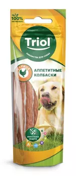 Лакомство д/собак Triol аппетитные колбаски курица/утка 40г