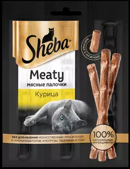 Лакомство для кошек Sheba нежные палочки из курицы 12г