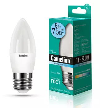 Лампа эл светодиодная Camelion LED8-C35/845/E27 8Вт 220В