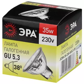Лампа галогенная ЭРА 35W-GU5 3-JCDR MR16 230V прозрачная с отражателем