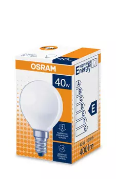 Лампа накаливания Osram шар 40W E14 матовая