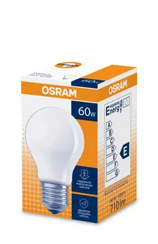 Лампа накаливания Osram стандарт 60W E27 мат