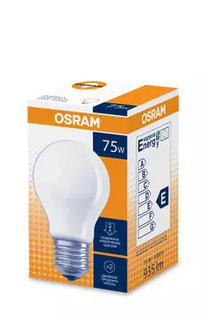 Лампа накаливания Osram стандарт 75W E27 мат