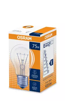 Лампа накаливания Osram стандарт 75W E27 прозр