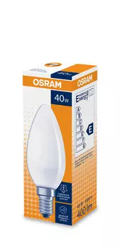 Лампа накаливания Osram свеча 40W E14 матовая