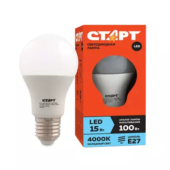 Лампа светодиодная Старт eco LEDGLSE27 15W 40 холодный