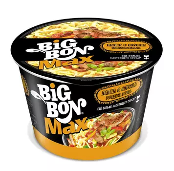 Лапша б/приготовления Big Bon Max с соус говядина гриль 95г