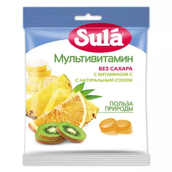 Леденцы Sula мультивитамин 60г пак