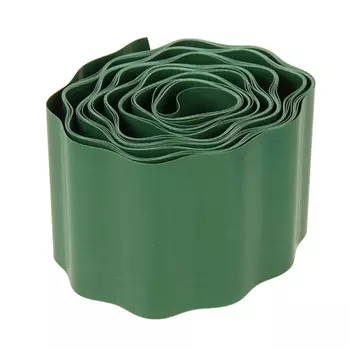 Лента садовая бордюрная гофрированная 10смх9м, зеленая