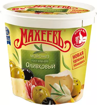 Майонез Махеевъ оливковый 50,5% 800г ведро
