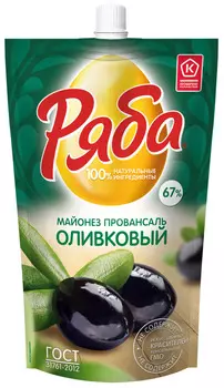 Майонез Ряба оливковый 67% 372г/395 мл д/п